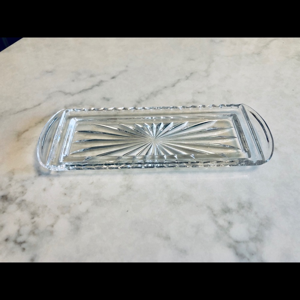 Vintage Crystal Butter Dish and Cover - Picture 4 of 5